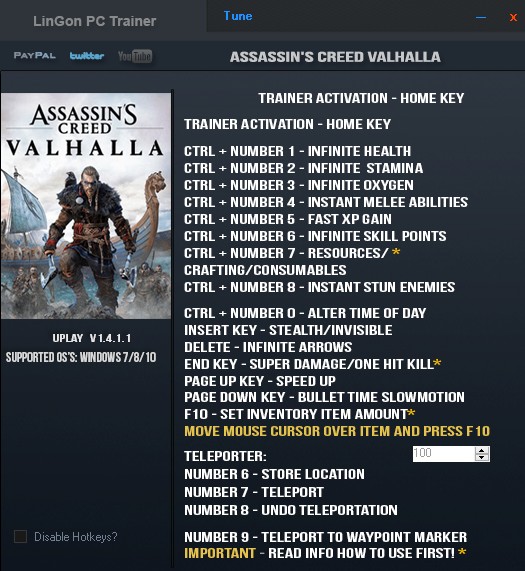 Assassin's Creed: Valhalla - Trainer +19 v1.4.1.1 UPLAY {LinGon}