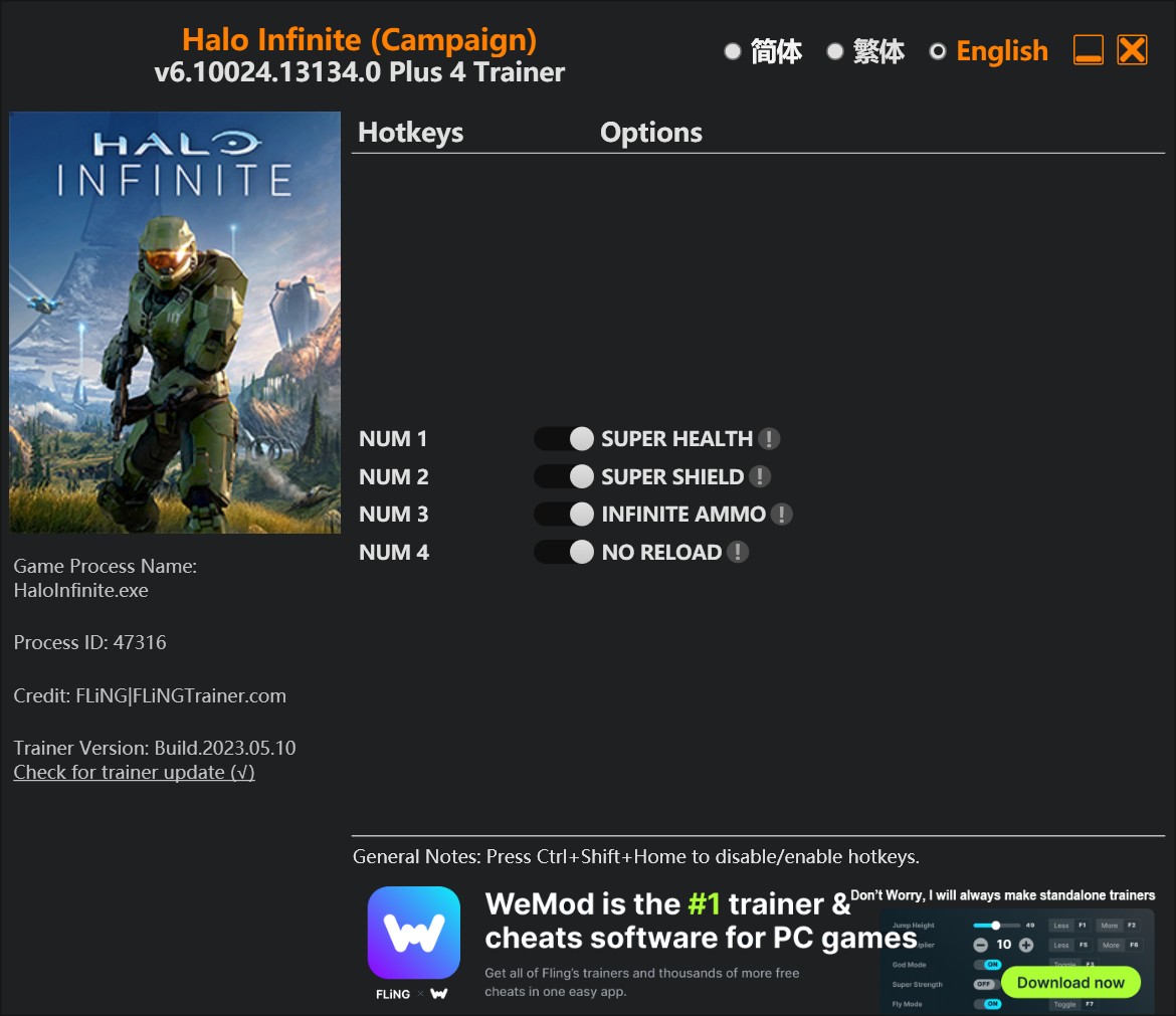 Halo Infinite: Trainer +4 Campaign Mode v6.10020.19048.0 {FLiNG}