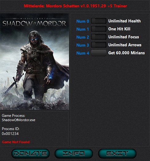 Middle-earth: Shadow of Mordor: Trainer +5 v1.0.1951.29 {iNvIcTUs oRCuS / HoG}