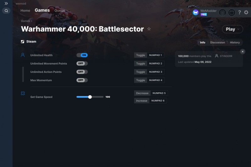 Warhammer 40.000: Battlesector - Trainer +5 v1.1.25 {STiNGERR / WeMod}