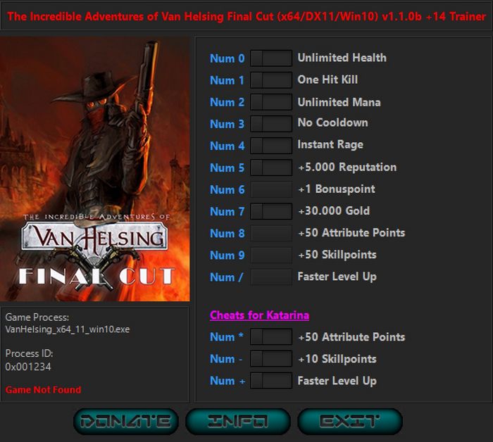 The Incredible Adventures of Van Helsing - Final Cut: Trainer +14 v1.1.0b {iNvIcTUs oRCuS / HoG}