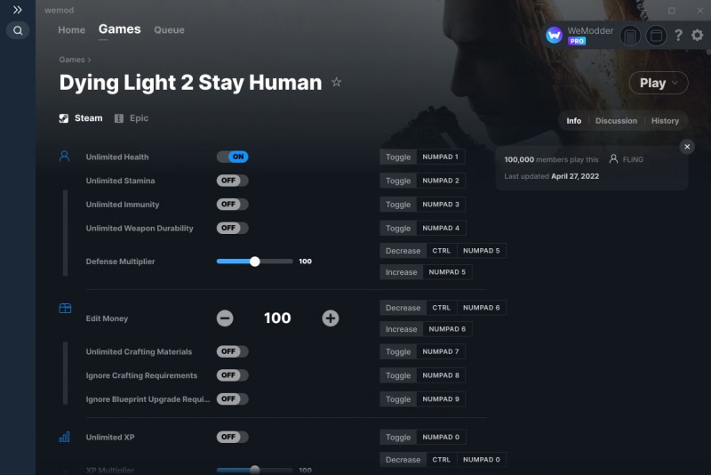 Dying Light 2: Stay Human - Trainer +20 v27.04.2022 {FLiNG / WeMod}