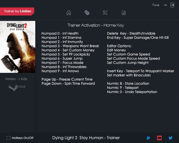 Dying Light 2: Stay Human - Trainer +18 v1.4.0p {LinGon}