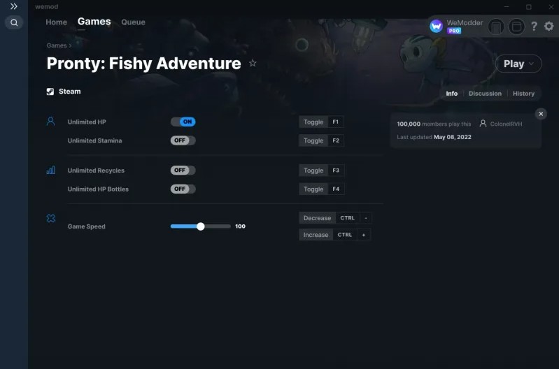 Pronty: Fishy Adventure: Trainer +5 v08.05.2022 {ColonelRVH / WeMod}