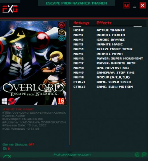 Overlord -Escape From Nazarick- Trainer +12 v1.0.1 {FutureX}