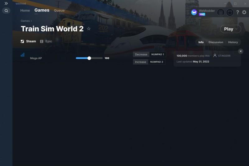 Train Sim World 2: Trainer +1 v31.05.2022 {STiNGERR / WeMod}