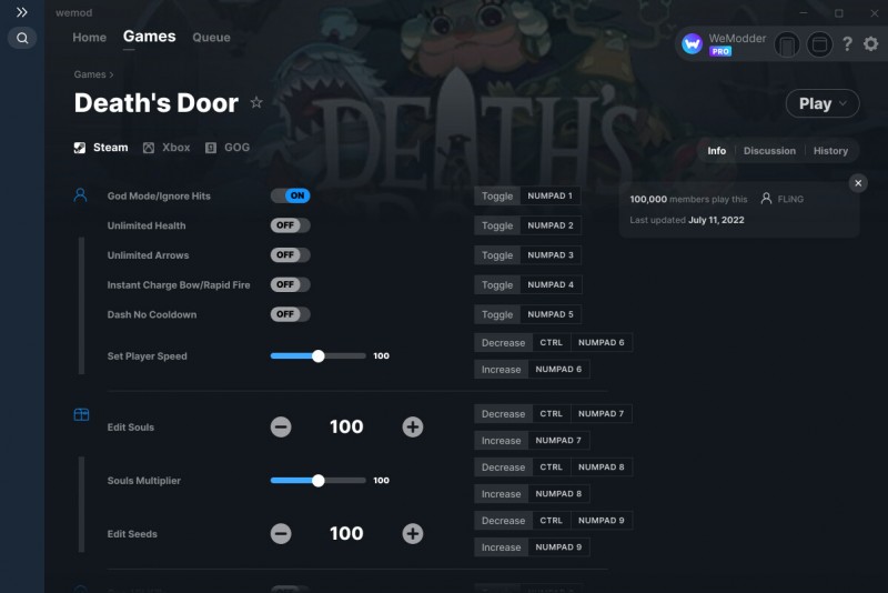 Death's Door: Trainer +11 v1.0 {FLiNG / WeMod}