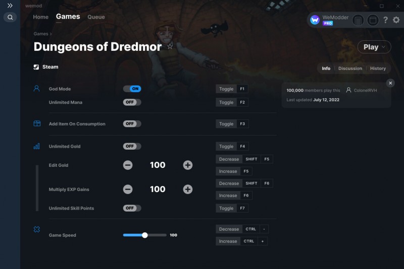 Dungeons of Dredmor: Trainer +8 v12.07.2022 {ColonelRVH / WeMod}