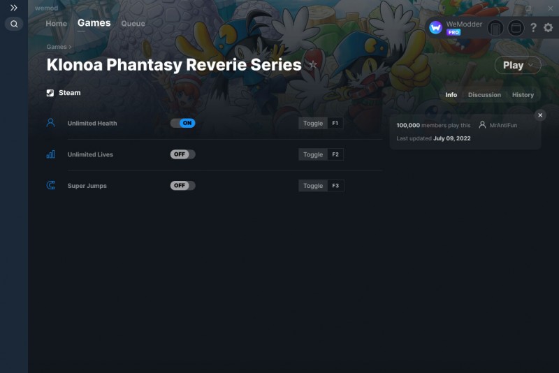 Klonoa: Phantasy Reverie Series - Trainer +3 v10.07.2022 {MrAntiFun / WeMod}