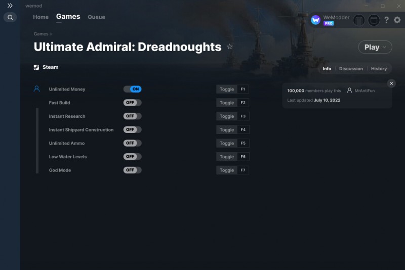 Ultimate Admiral: Dreadnoughts - Trainer +7 v10.07.2022 {MrAntiFun / WeMod}