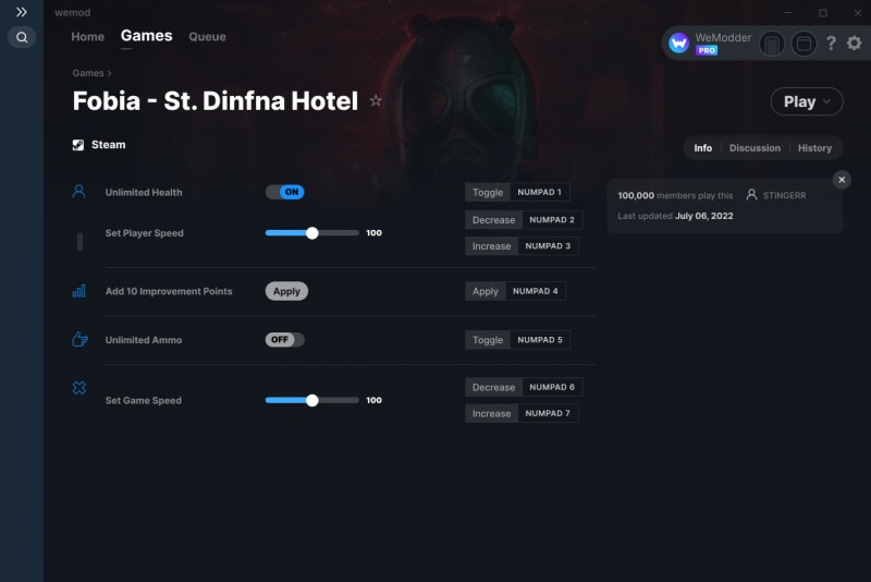 Fobia - St. Dinfna Hotel: Trainer +5 v06.07.2022 {STiNGERR / WeMod}