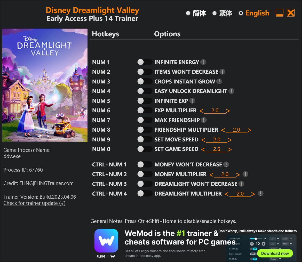 Disney Dreamlight Valley: Trainer +14 EA v08.09.2022 {FLiNG}
