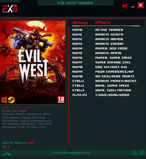 Evil West: Trainer +14 v1.03 {FutureX}