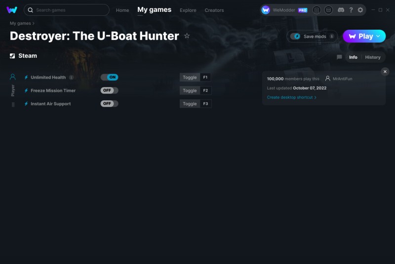 Destroyer: The U-Boat Hunter - Trainer +3 v07.10.2022 {MrAntiFun / WeMod}