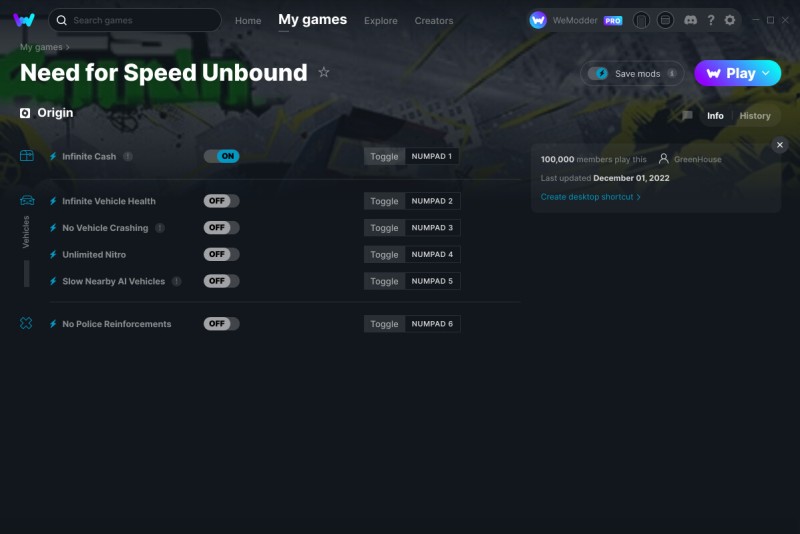 Need for Speed: Unbound - Trainer +6 v01.12.2022 {GreenHouse / WeMod}