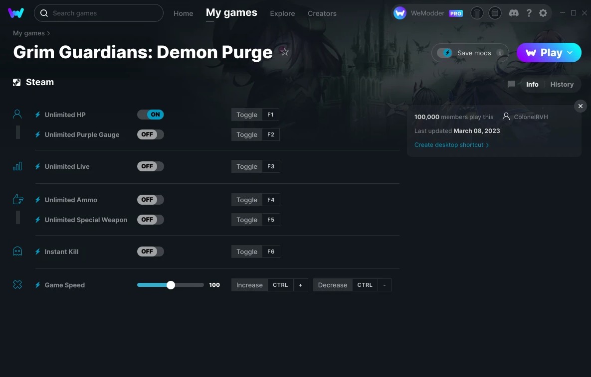 Grim Guardians: Demon Purge - Trainer +7 v08.03.2023 {ColonelRVH / WeMod}