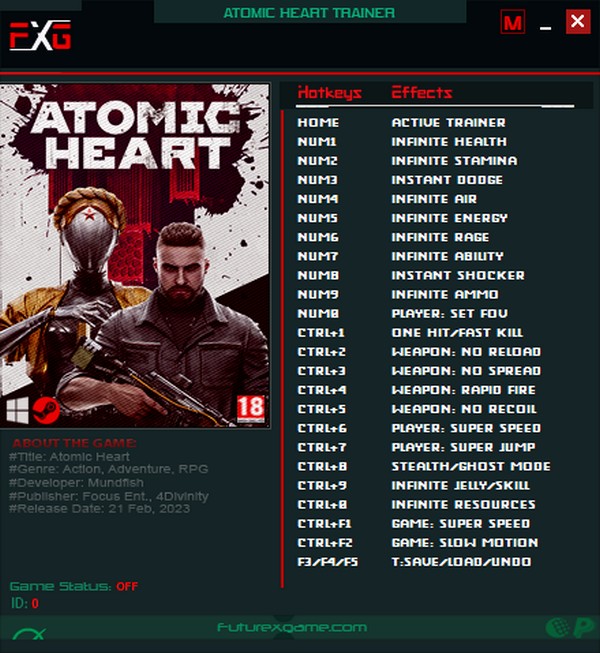 Atomic Heart: Trainer +23 v20.02.2023 {FutureX}