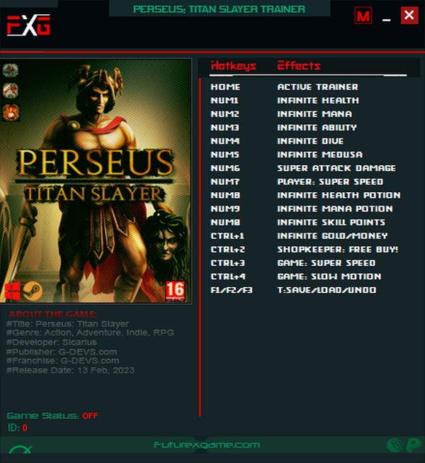 Perseus: Titan Slayer - Trainer +15 v1.1.0 {FutureX}