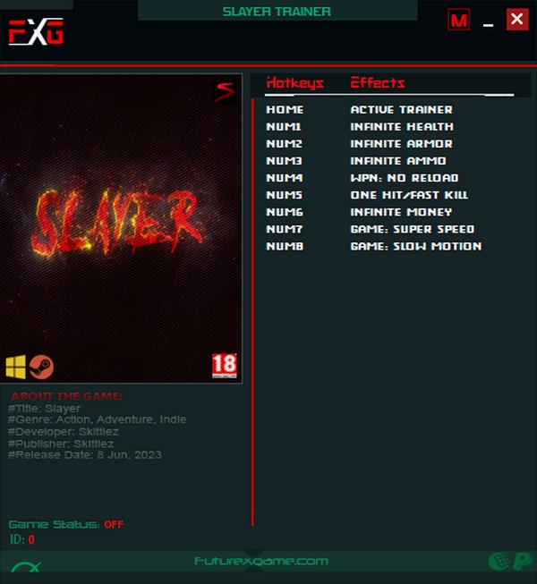 Slayer: Trainer +8 v08.06.2023 {FutureX}