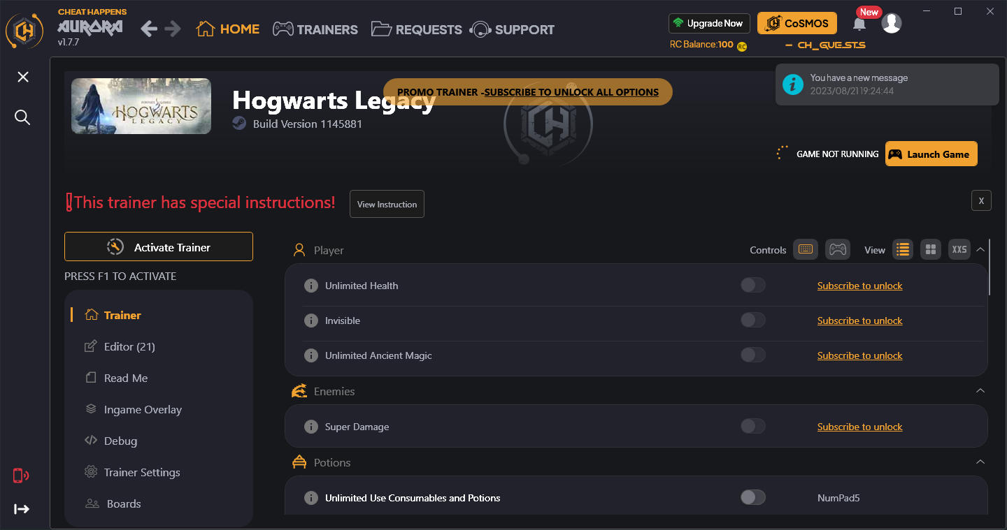 Hogwarts Legacy: Trainer +45 v1145881 {CheatHappens.com}