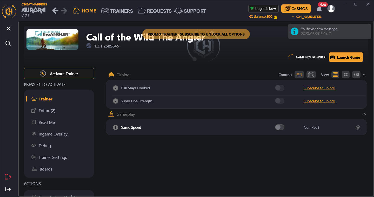 Call of the Wild: The Angler - Trainer +5 v1.3.1.2589645 {CheatHappens.com}