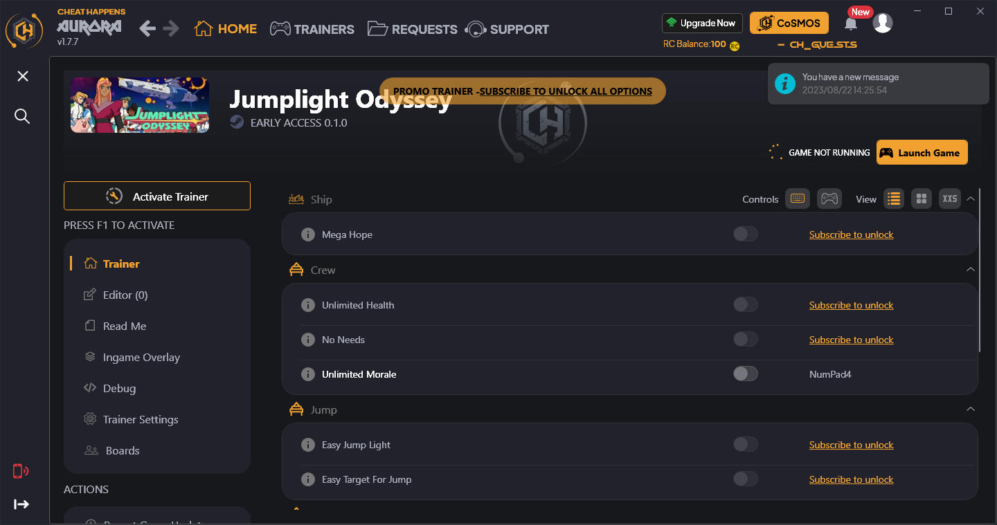 Jumplight Odyssey: Trainer +12 {CheatHappens.com}
