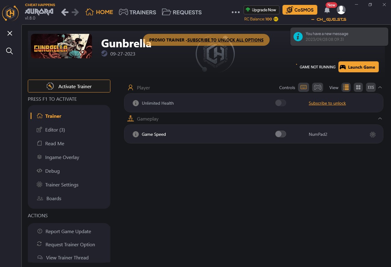 Gunbrella: Trainer +5 {CheatHappens.com}