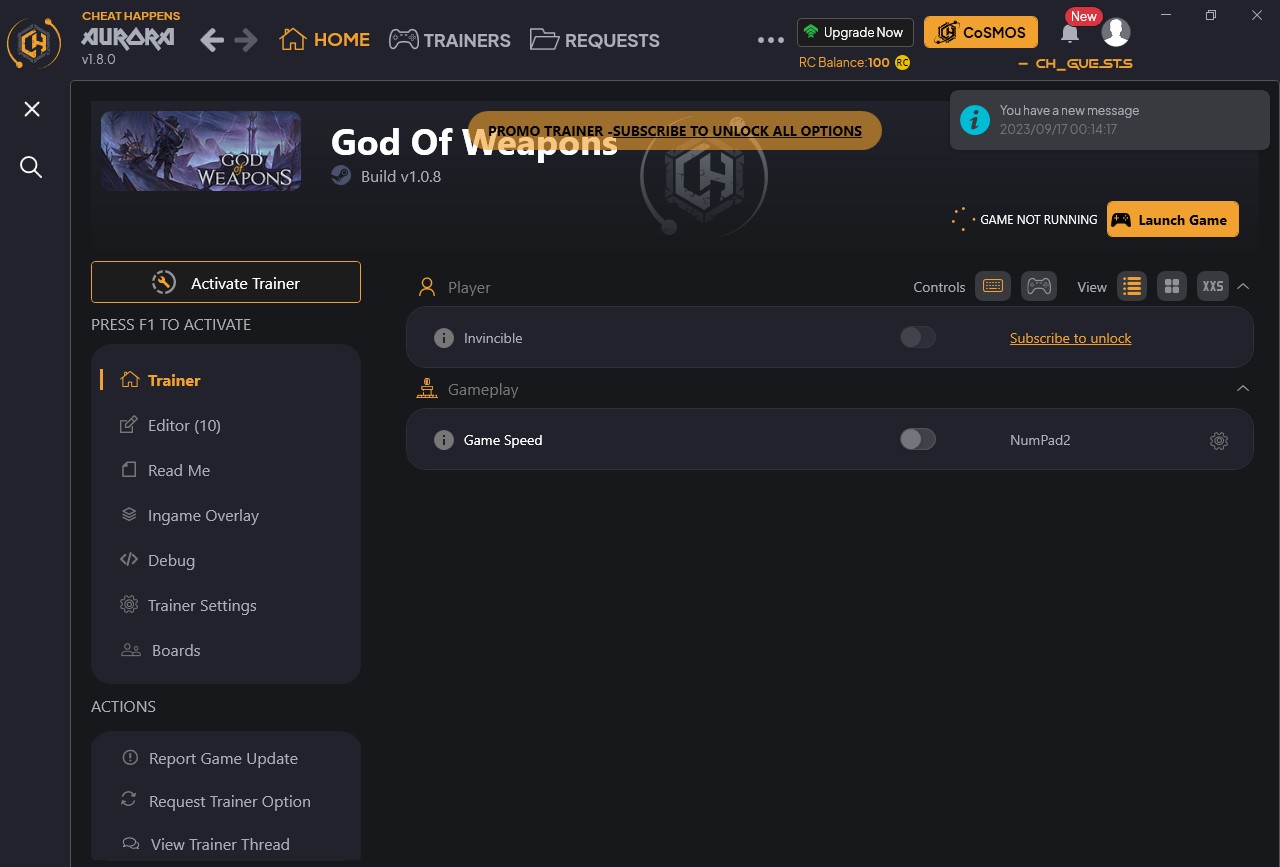 God of Weapons: Trainer +12 {CheatHappens.com}