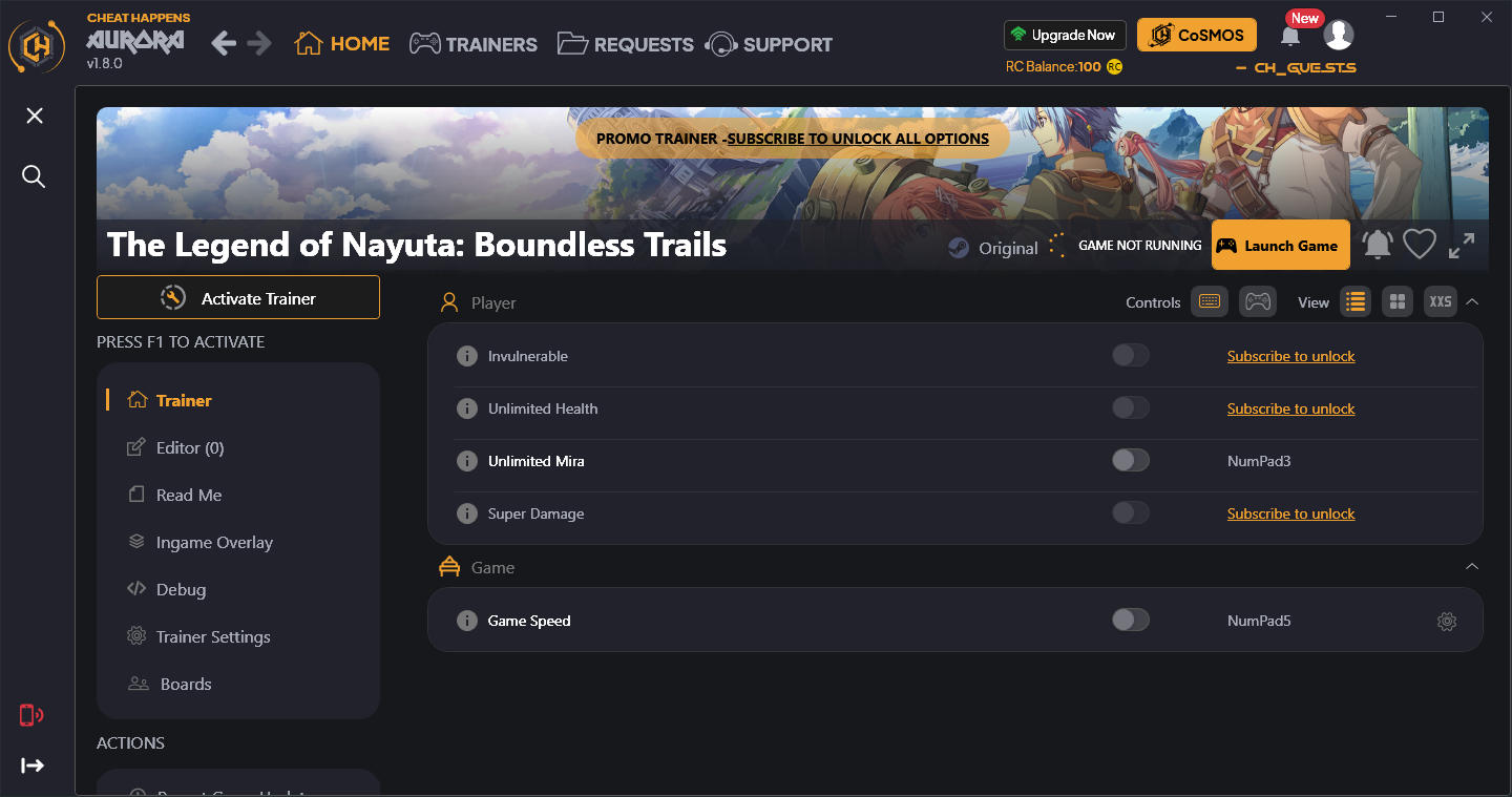 The Legend of Nayuta: Boundless Trails - Trainer +5 {CheatHappens.com}