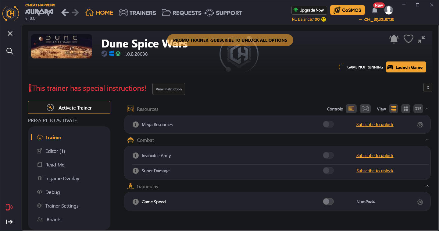 Dune Spice Wars: Trainer +5 v1.0.0.28038 {CheatHappens.com}