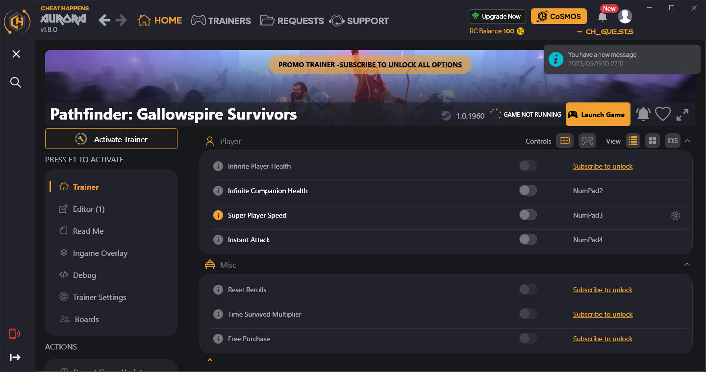 Pathfinder: Gallowspire Survivors - Trainer +11 {CheatHappens.com}