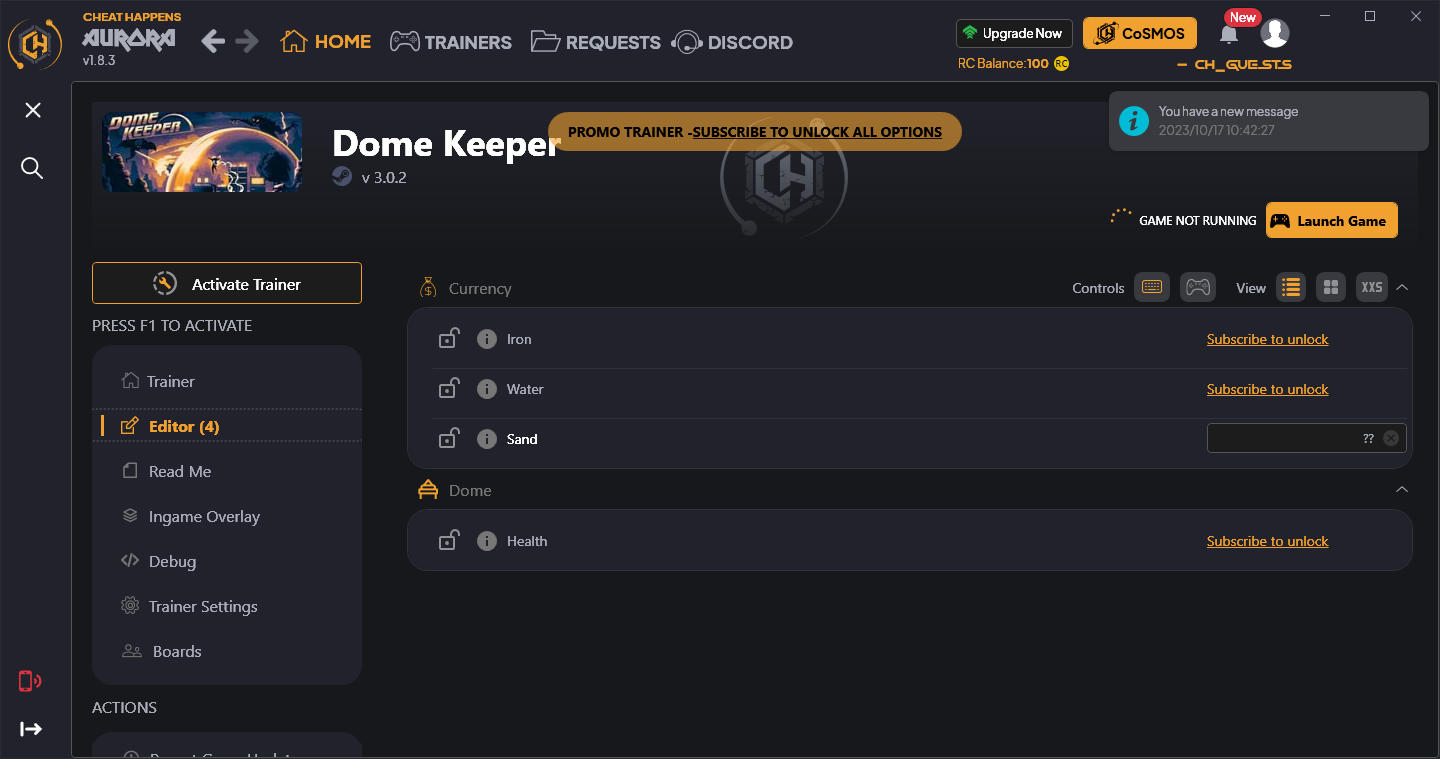 Dome Keeper: Trainer +5 v3.0.2 {CheatHappens.com}