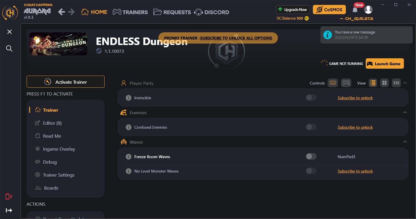 Endless Dungeon: Trainer +12 {CheatHappens.com}