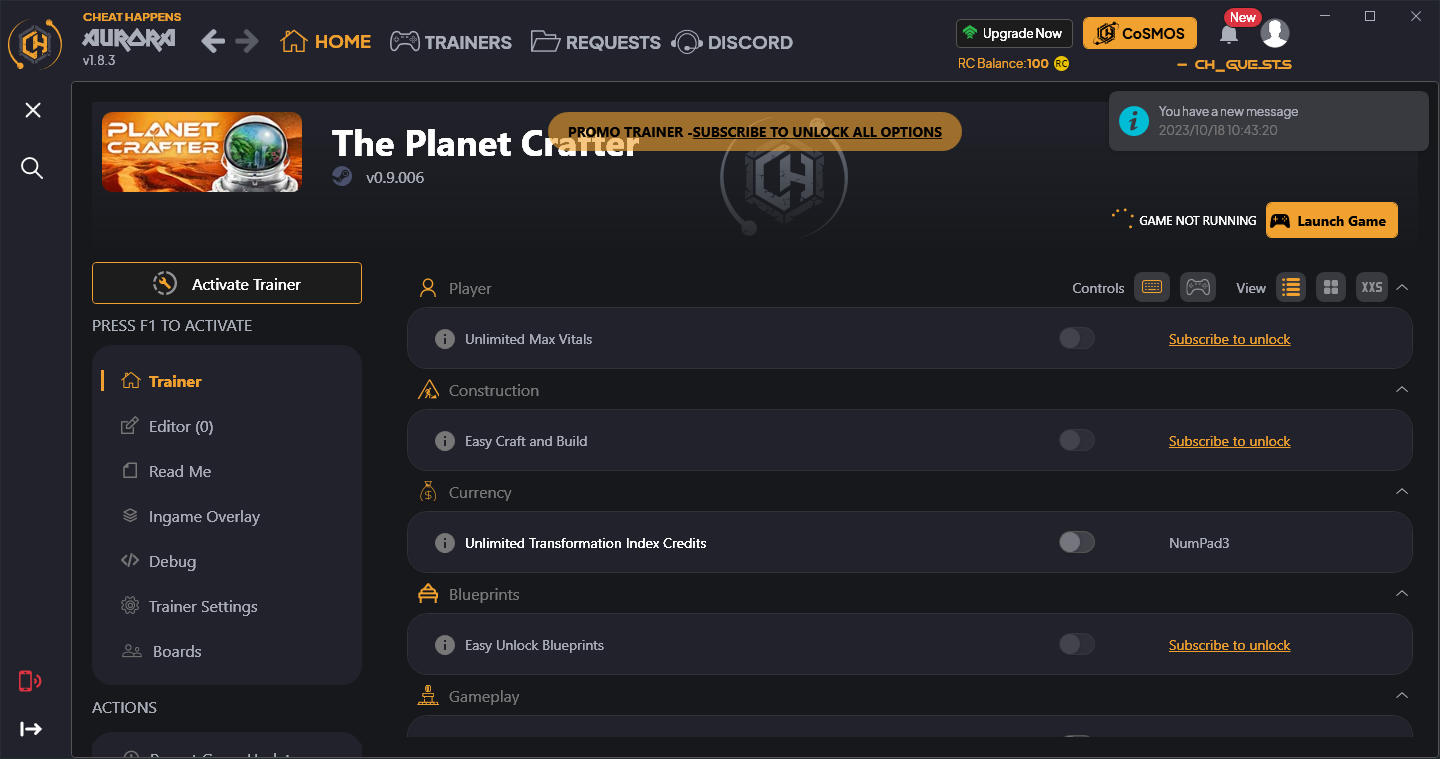 The Planet Crafter: Trainer +5 v0.9.006 {CheatHappens.com}