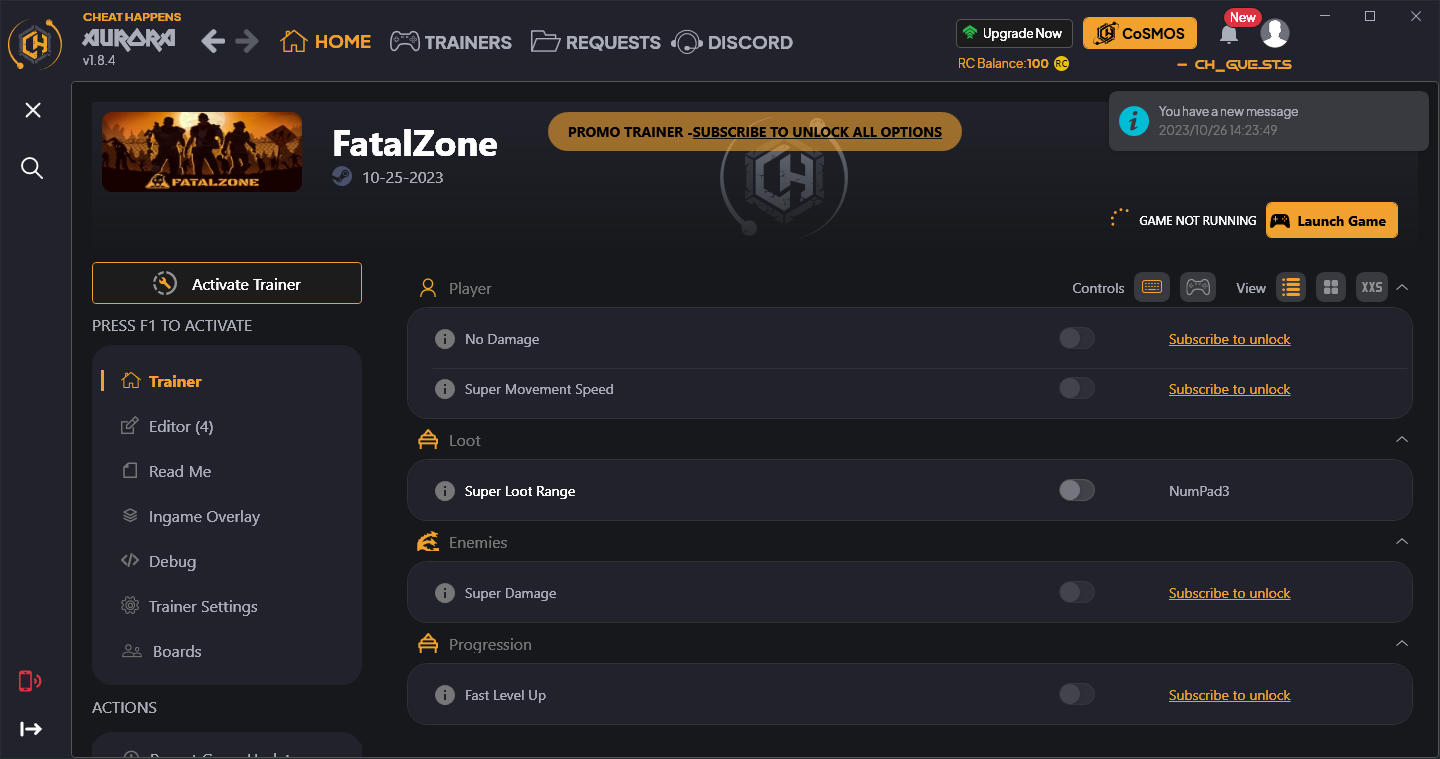 FatalZone: Trainer +9 {CheatHappens.com}