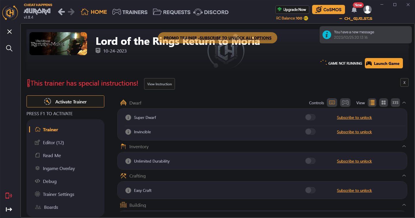 Lord of the Rings: Return to Moria - Trainer +21 {CheatHappens.com}