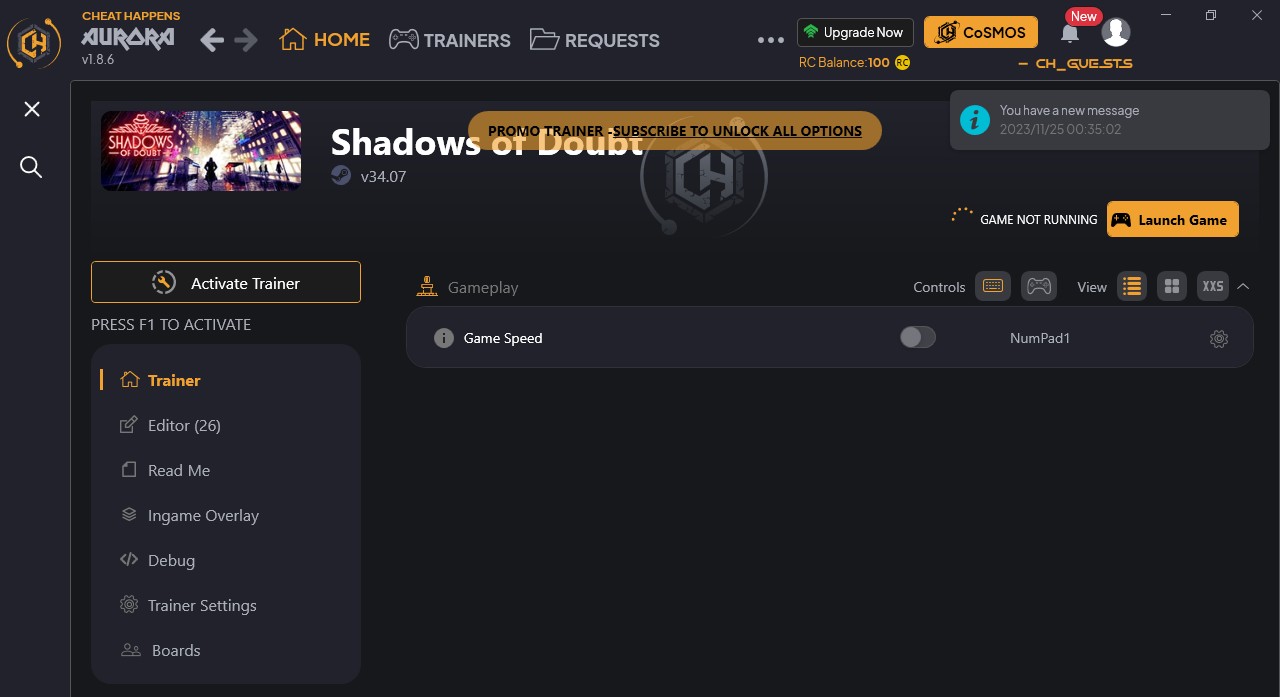 Shadows of Doubt: Trainer +27 v34.07 {CheatHappens.com}