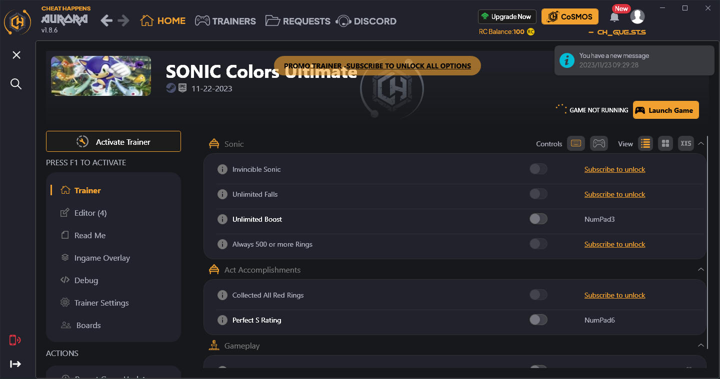 Sonic Colors Ultimate: Trainer +11 v11-22-2023 {CheatHappens.com}