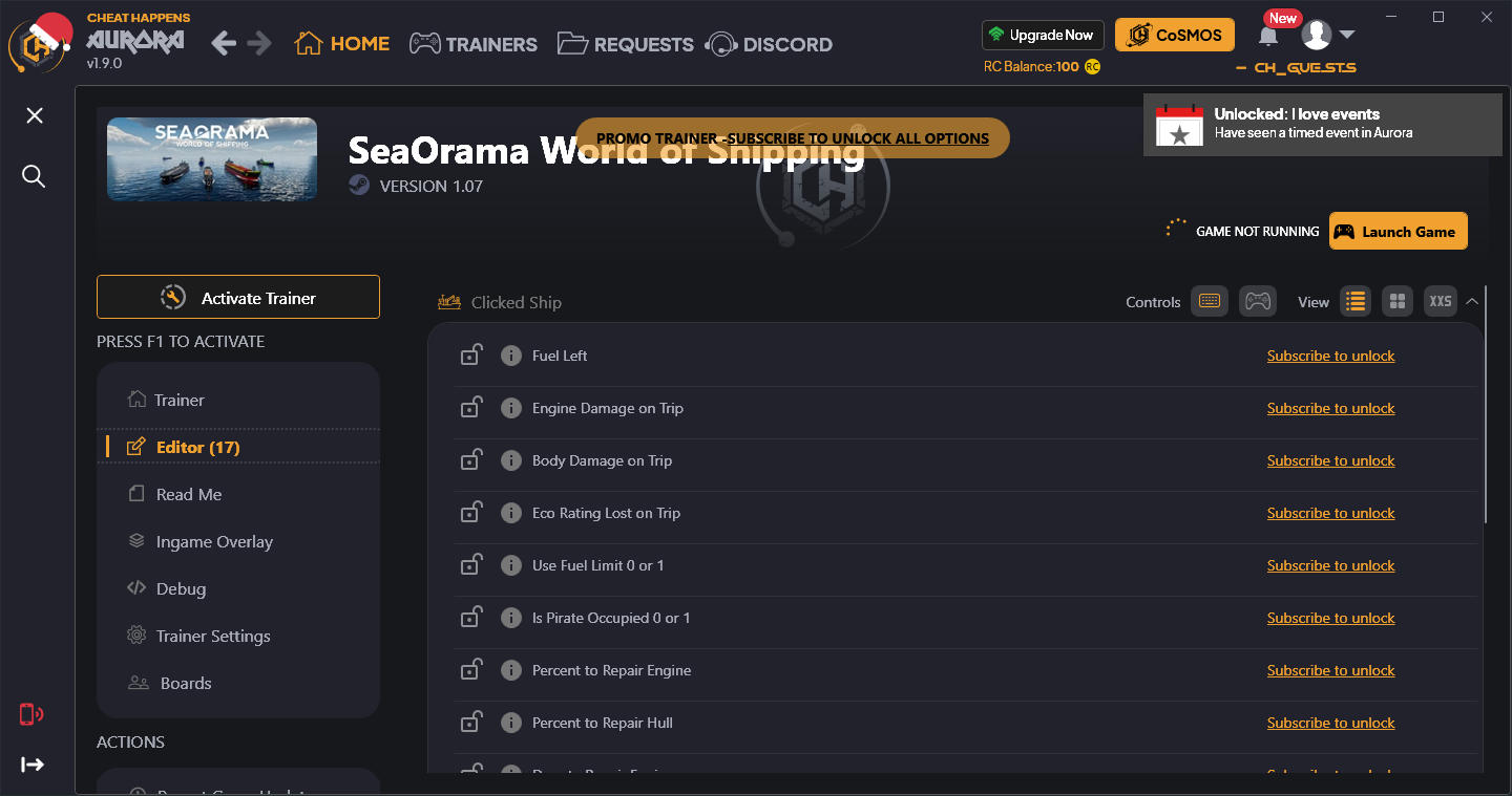 SeaOrama: World of Shipping - Trainer +18 {CheatHappens.com}