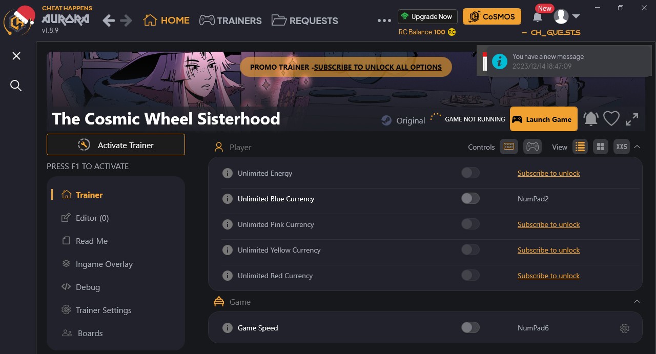 The Cosmic Wheel Sisterhood: Trainer +6 {CheatHappens.com}