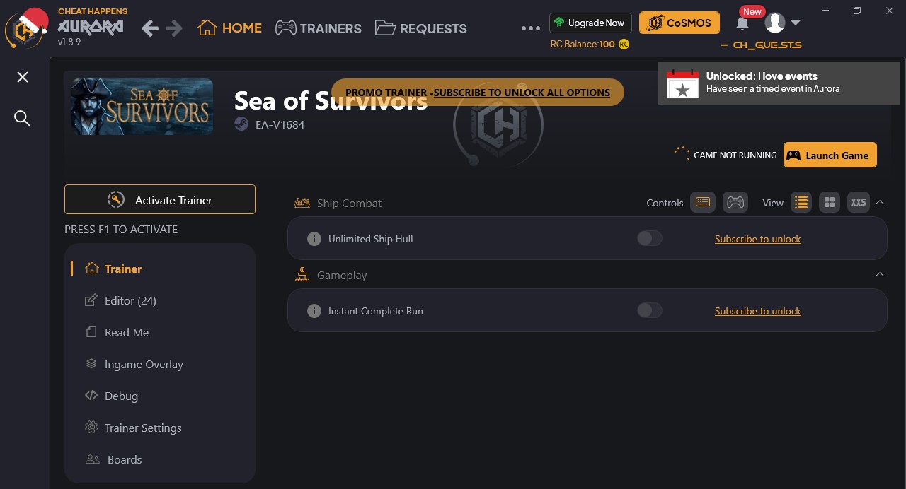 Sea of Survivors: Trainer +26 {CheatHappens.com}