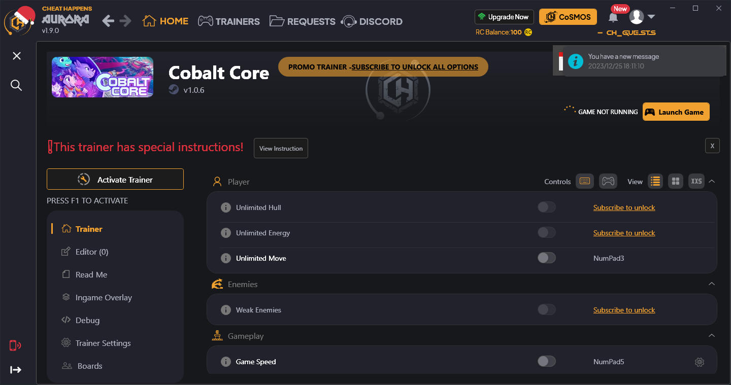 Cobalt Core: Trainer +5 {CheatHappens.com}