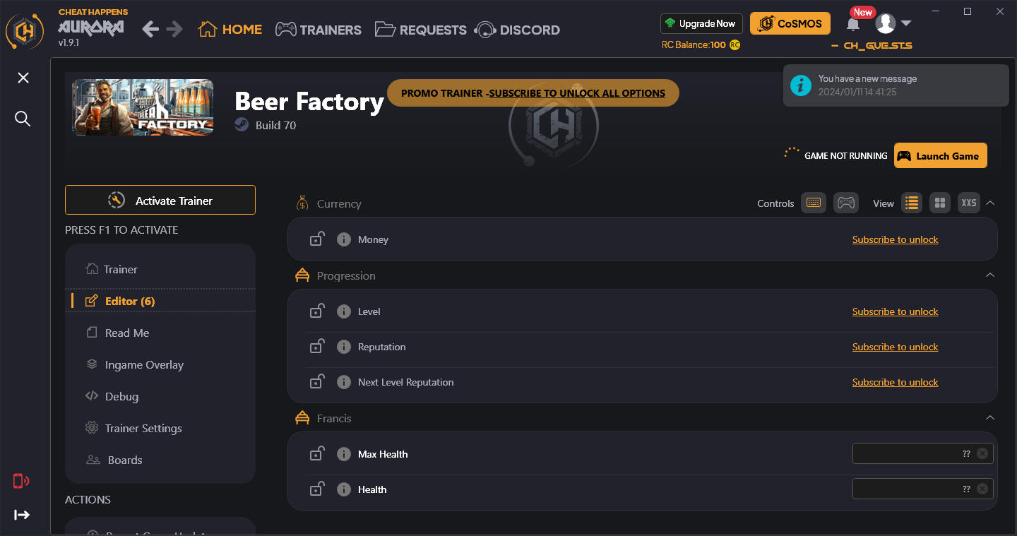 Beer Factory: Trainer +8 {CheatHappens.com}