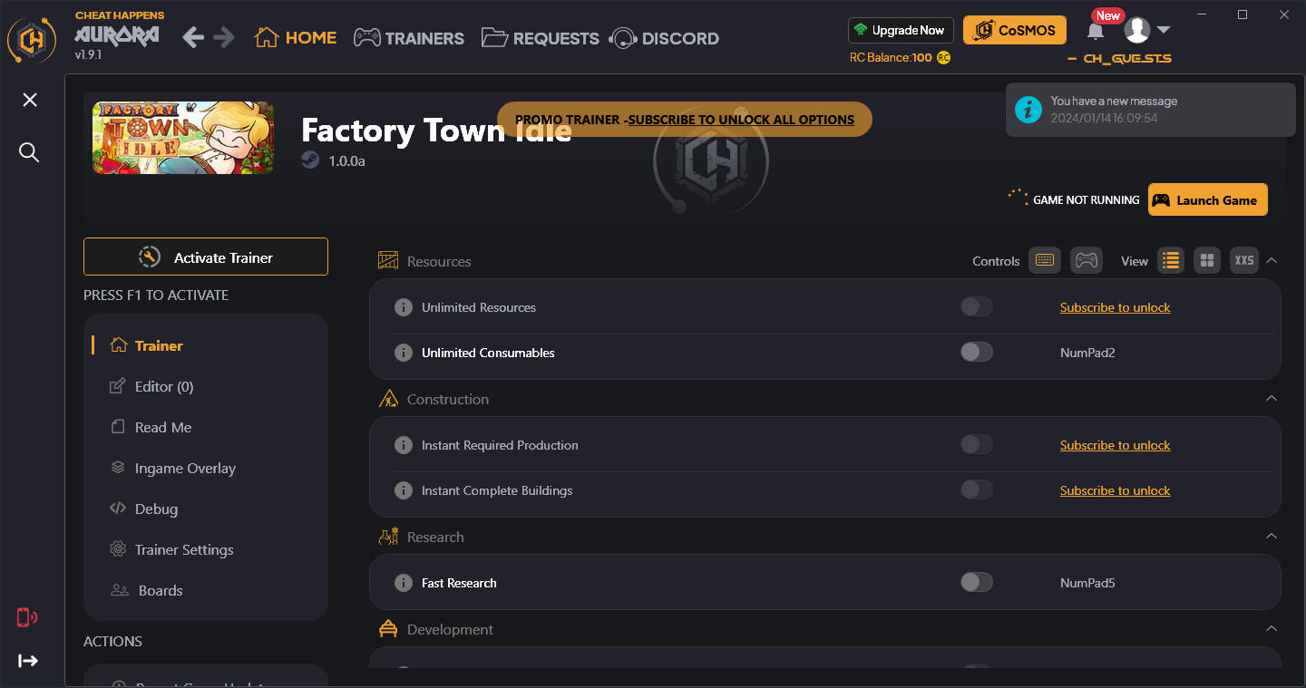 Factory Town Idle: Trainer +9 {CheatHappens.com}