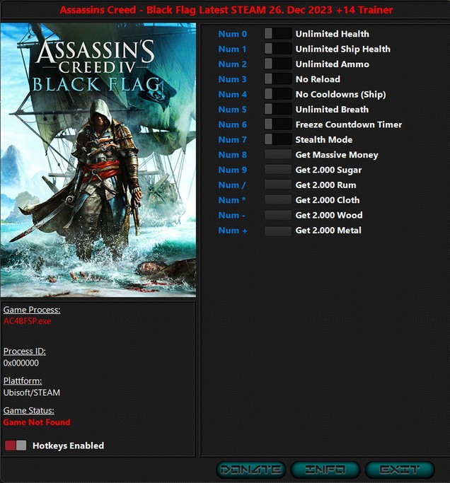 Assassin's Creed 4: Black Flag - Trainer +14 v26.12.2023 {iNvIcTUs oRCuS / HoG}
