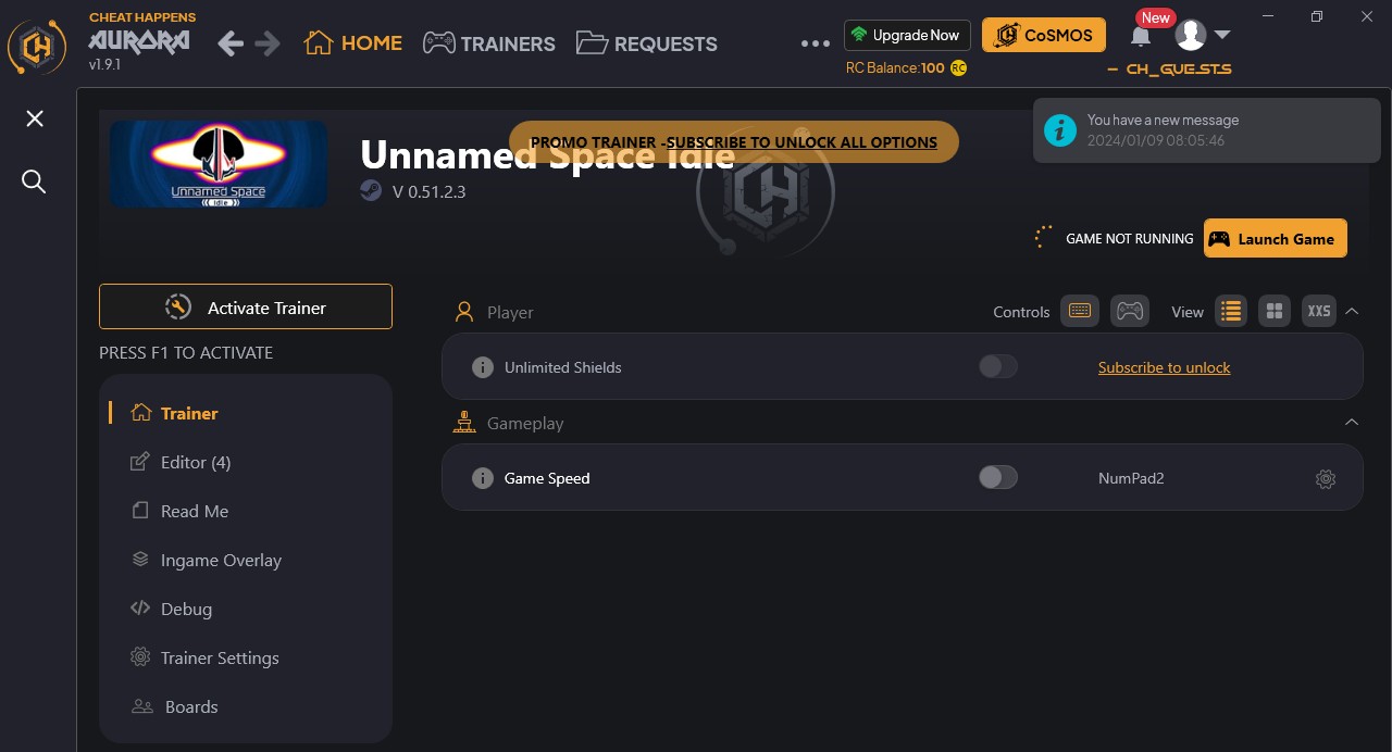 Unnamed Space Idle: Trainer +6 {CheatHappens.com}
