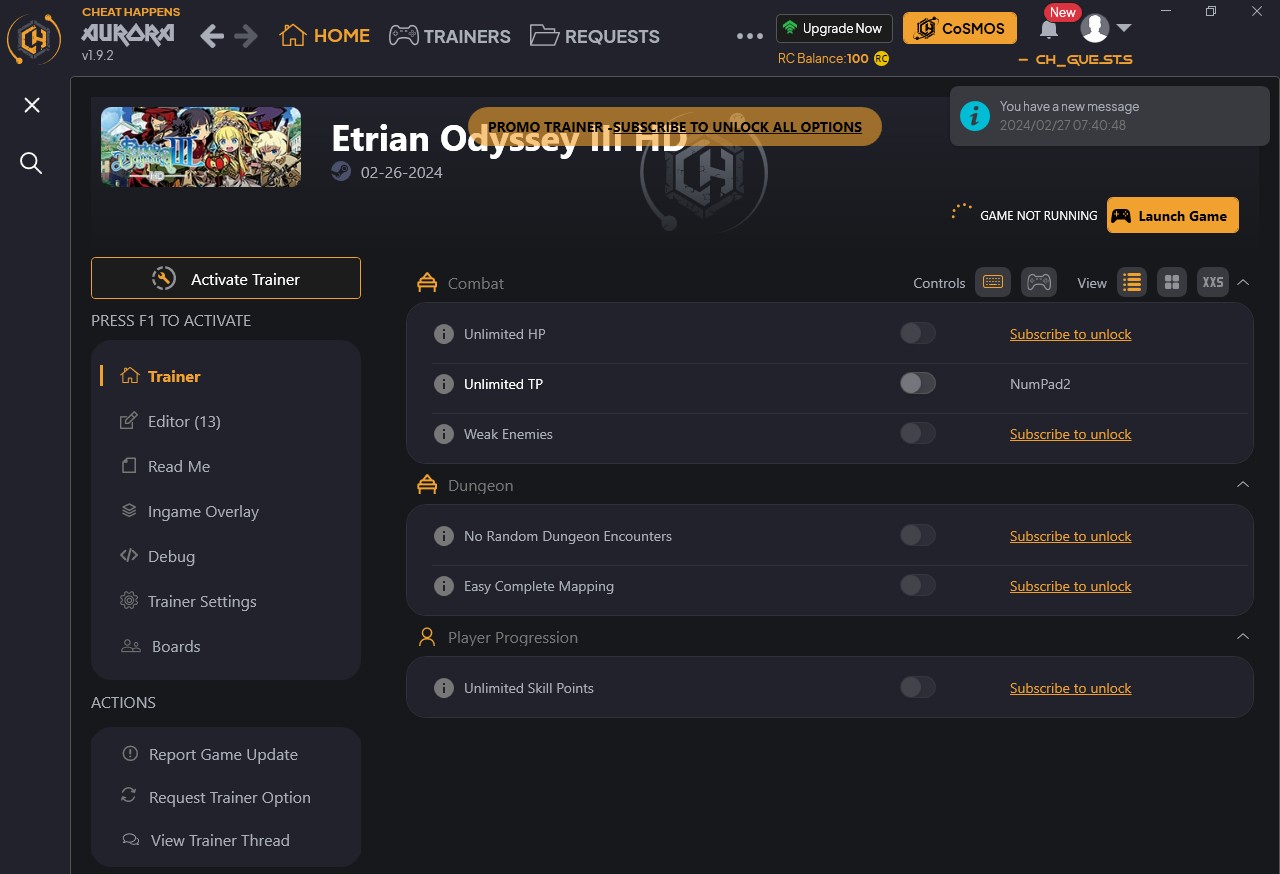 Etrian Odyssey 3 HD: Trainer +19 {CheatHappens.com}