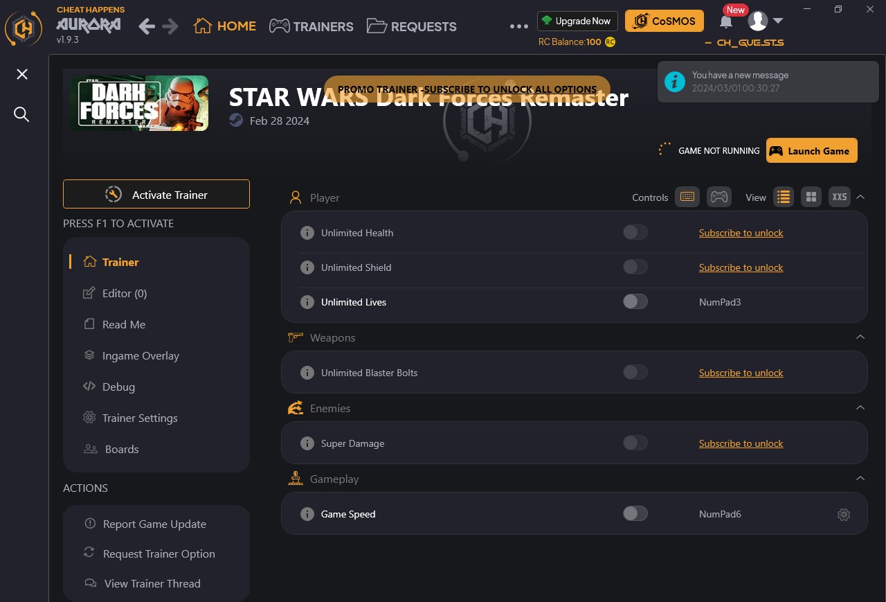 Star Wars: Dark Forces Remaster - Trainer +6 {CheatHappens.com}