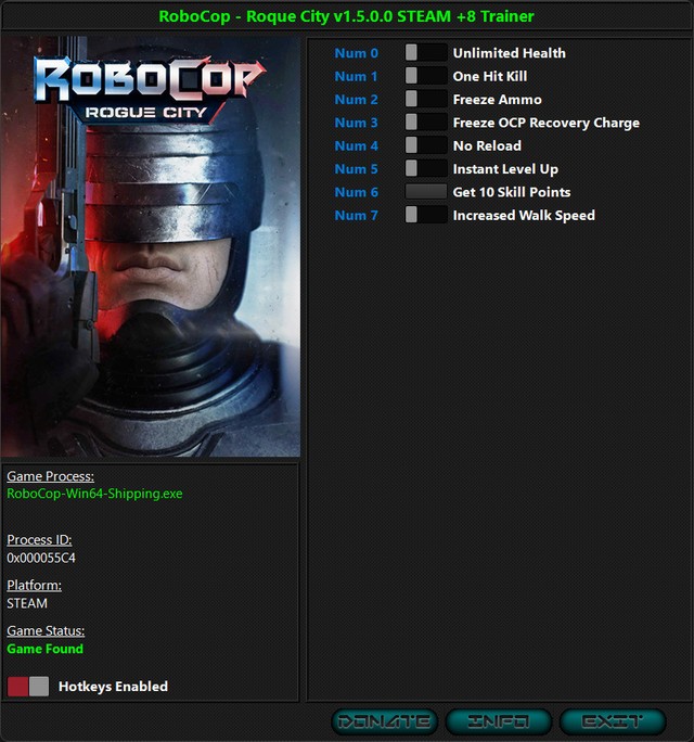 RoboCop: Rogue City - Trainer +8 v1.5.0.0 {iNvIcTUs oRCuS / HoG}