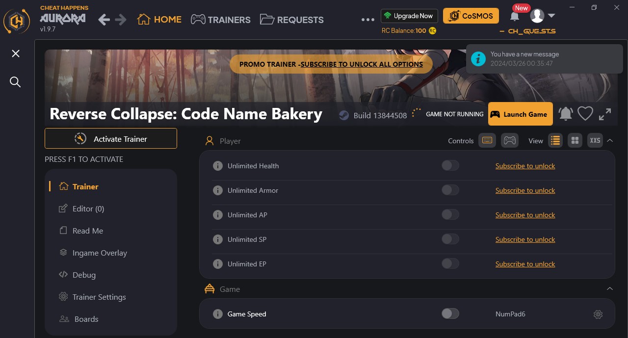 Reverse Collapse: Code Name Bakery - Trainer +6 {CheatHappens.com}